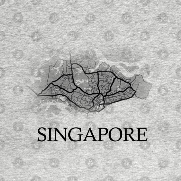 Singapore State Map - Cartography Artwork by SPAZE